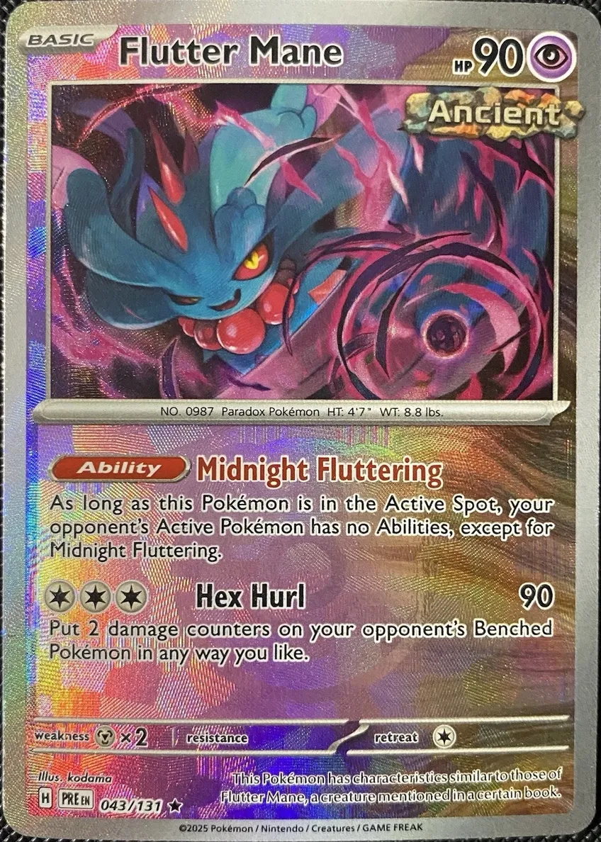 Flutter Mane 2025 Pokemon Scarlet & Violet Prismatic Evolutions Master Ball