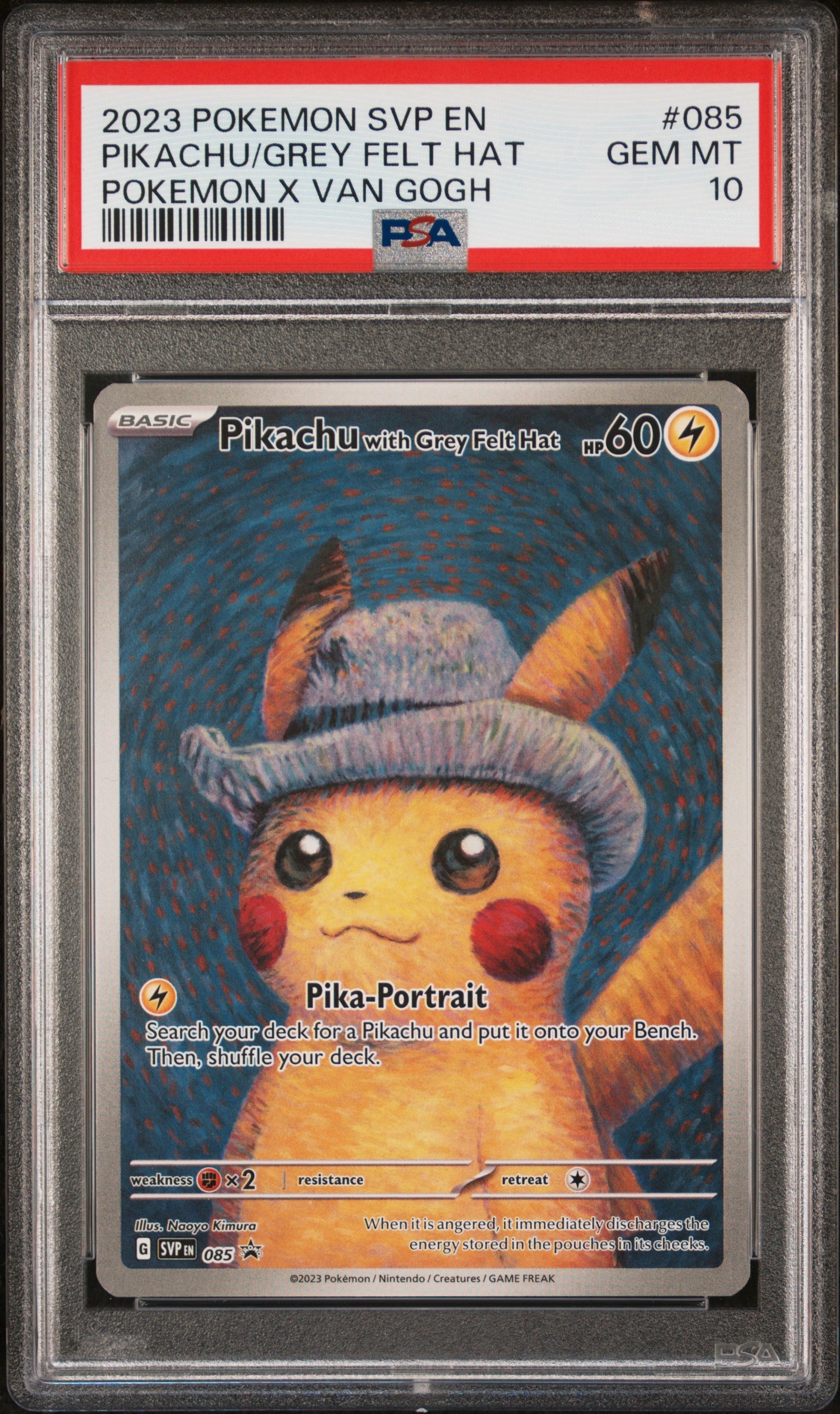 Pikachu with Grey Felt Hat 2023 Pokemon Scarlet & Violet Black Star Promos Van Gogh