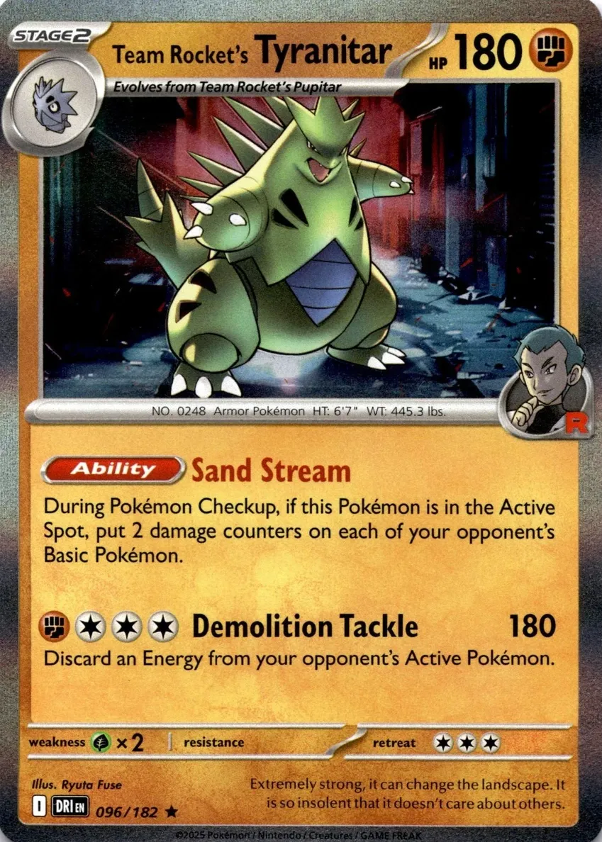 Team Rocket's Tyranitar Holo 2025 Pokemon Scarlet & Violet Destined Rivals