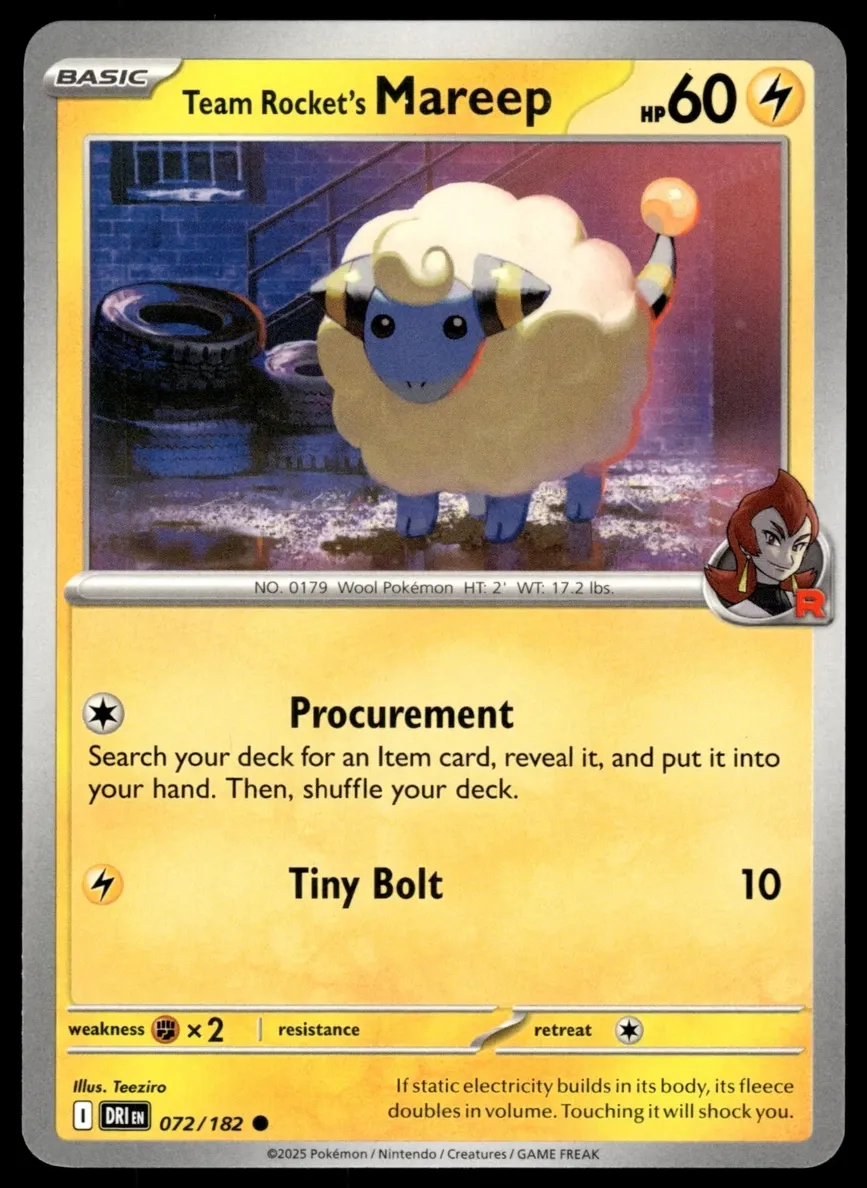 Team Rocket's Mareep 2025 Pokemon Scarlet & Violet Destined Rivals