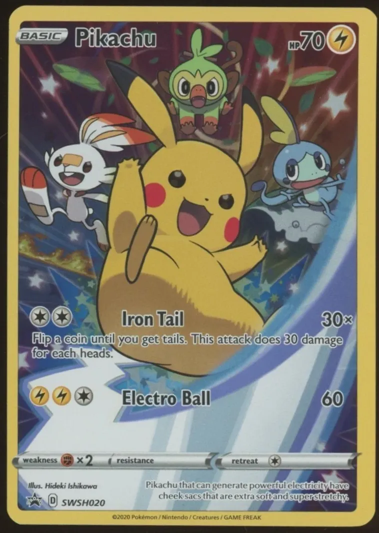 2020 Pokemon Holo Pikachu front