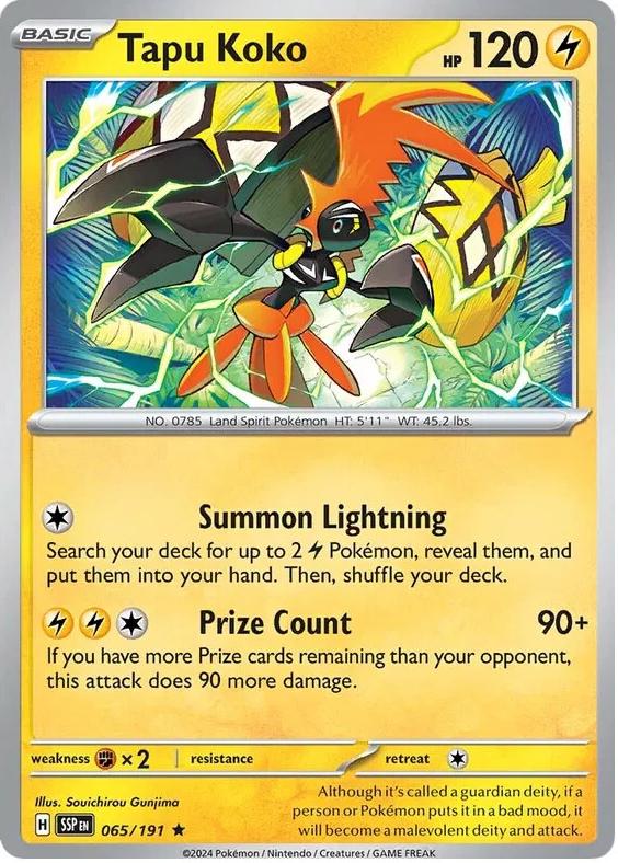 Tapu Koko 2024 Pokemon Scarlet & Violet Surging Sparks