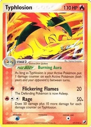 2005 Pokemon EX Unseen Forces Unseenforces Holo #17 Typhlosion front