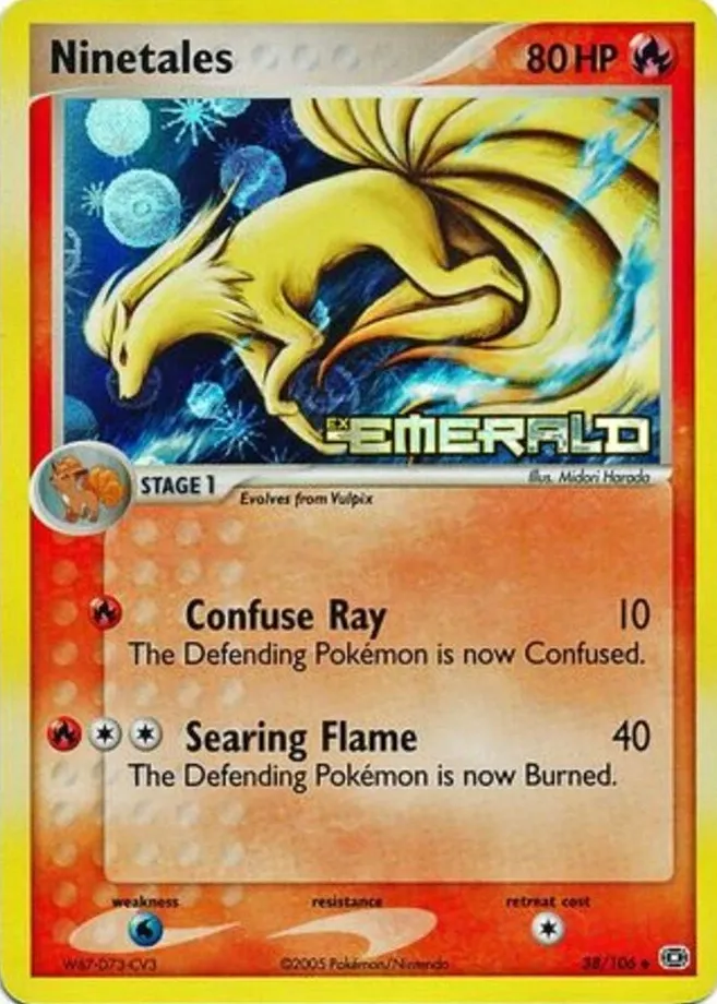 2005 Pokemon Emerald #38 Ninetales-Rev.Foil front