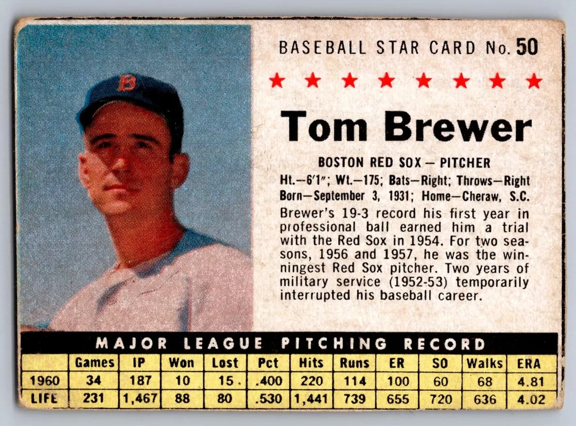 1961 Tom Brewer #50