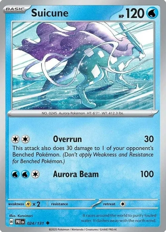 Suicune 2025 Pokemon Scarlet & Violet Prismatic Evolutions Reverse Holo
