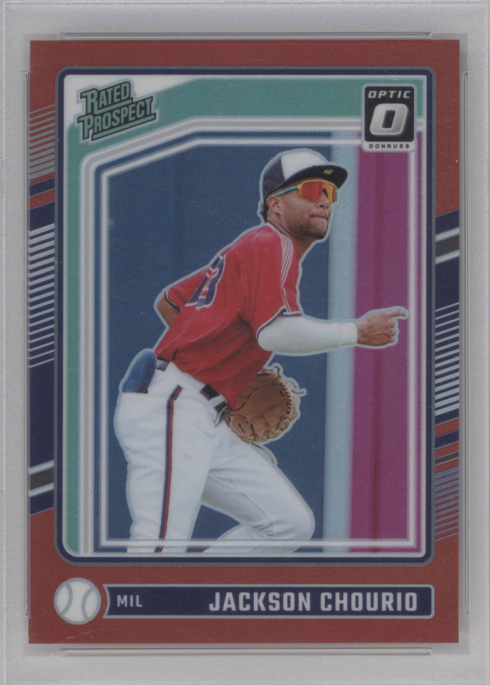 2024 Panini Donruss Baseball Red Jackson Chourio #193 PSA 9