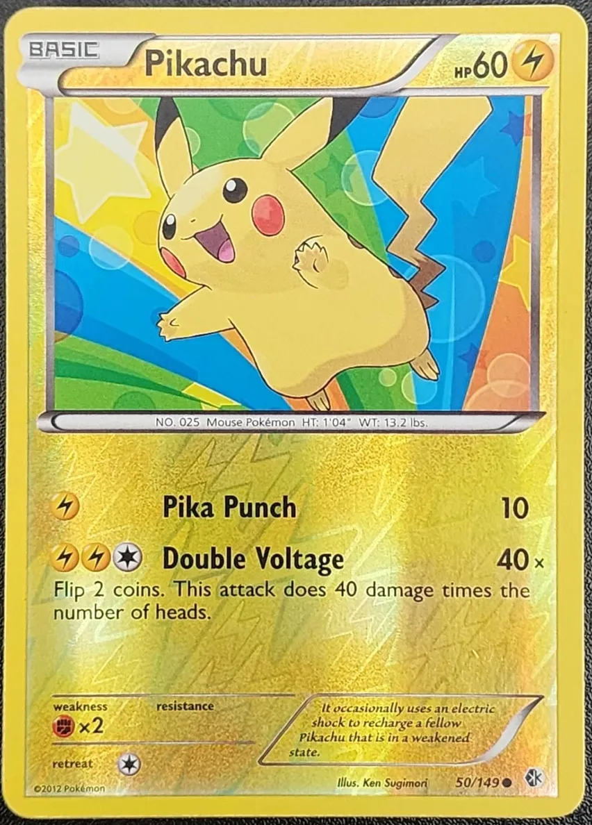 Pikachu 2012 Pokemon Black & White Boundaries Crossed Reverse Holo