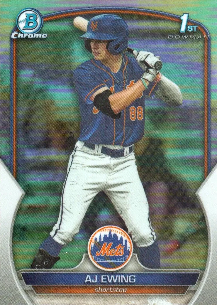 2023 Bowman Bowman Draft CHROME-BLUE REFRACTOR #BDC152 Aj Ewing front