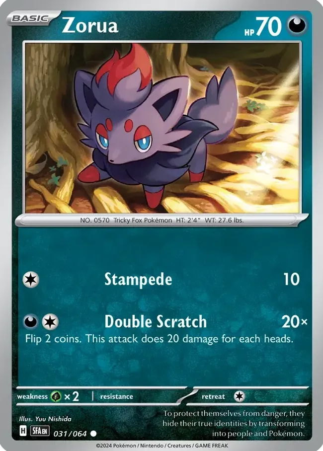 Zorua 2024 Pokemon Scarlet & Violet Shrouded Fable