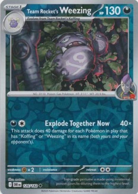 Team Rocket's Weezing 2025 Pokemon Scarlet & Violet Destined Rivals Reverse Holo