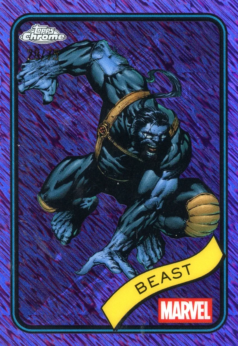 2025 Topps Chrome Marvel Beast [Orange Refractor] #177 card
