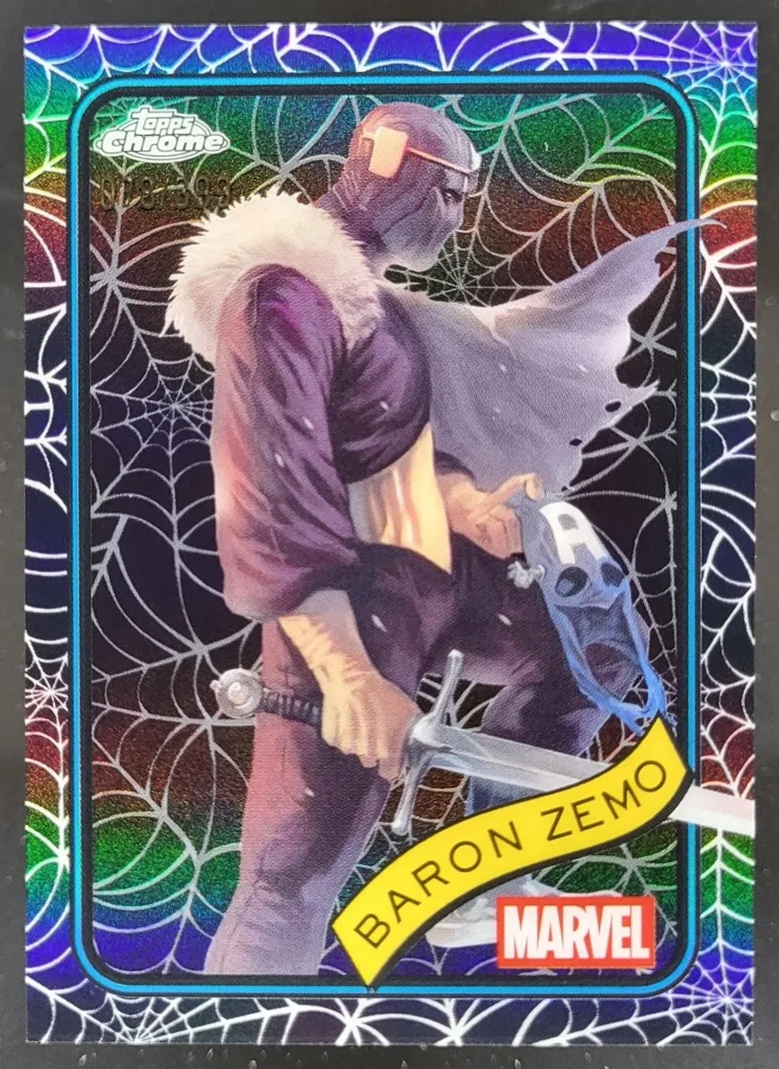 2025 Topps Chrome Marvel Baron Zemo [Spider Web Refractor] #125 card