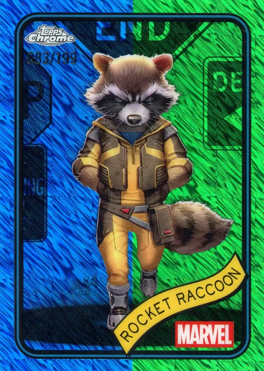 2025 Rocket Raccoon [Blue & Green Shimmer Refractor] #120