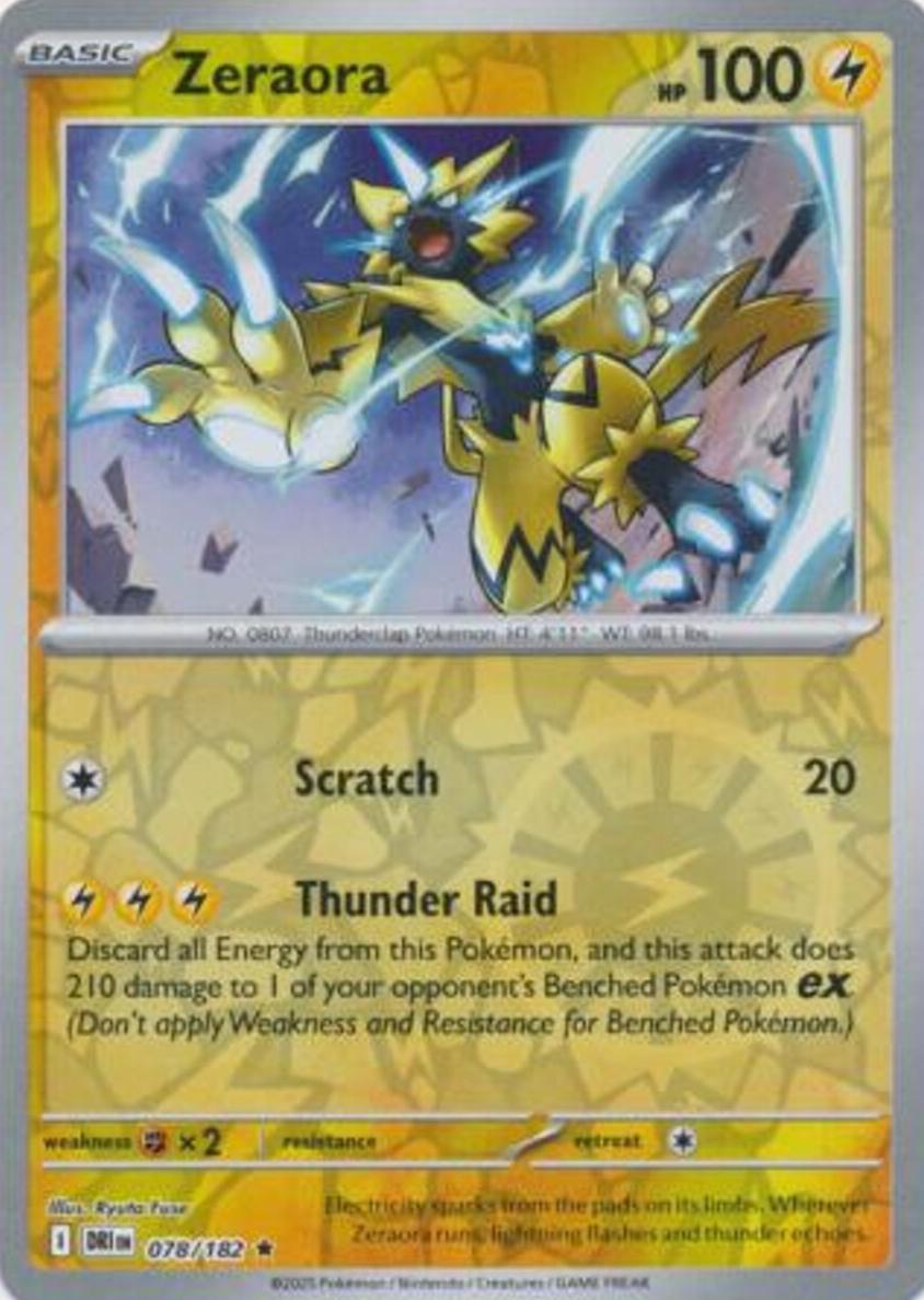 Zeraora 2025 Pokemon Scarlet & Violet Destined Rivals Reverse Holo