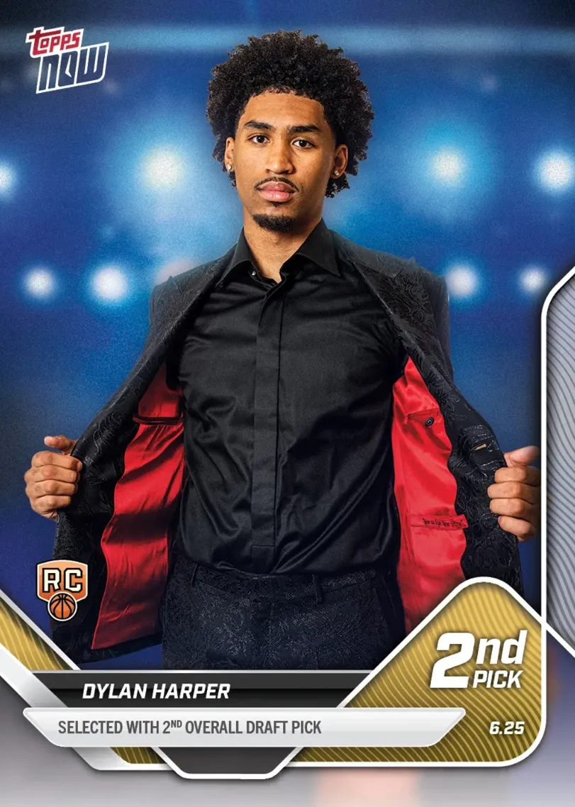 Dylan Harper 2025 Topps Now 2nd Overall Draft Pick Basketball