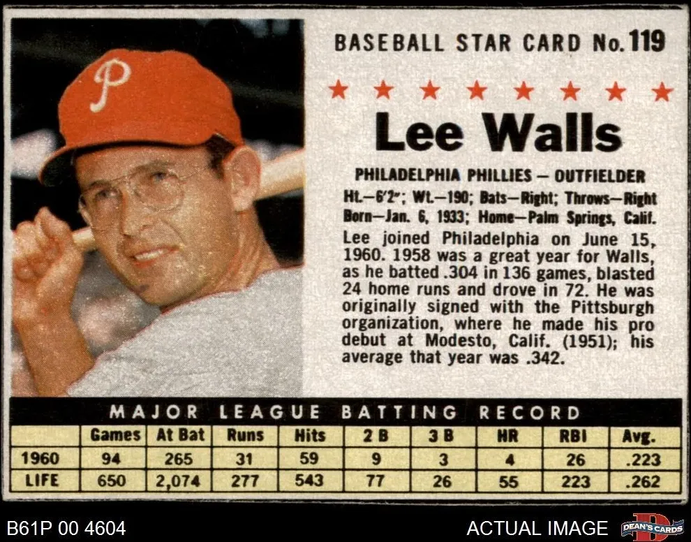 1961 Lee Walls [Hand Cut] #119