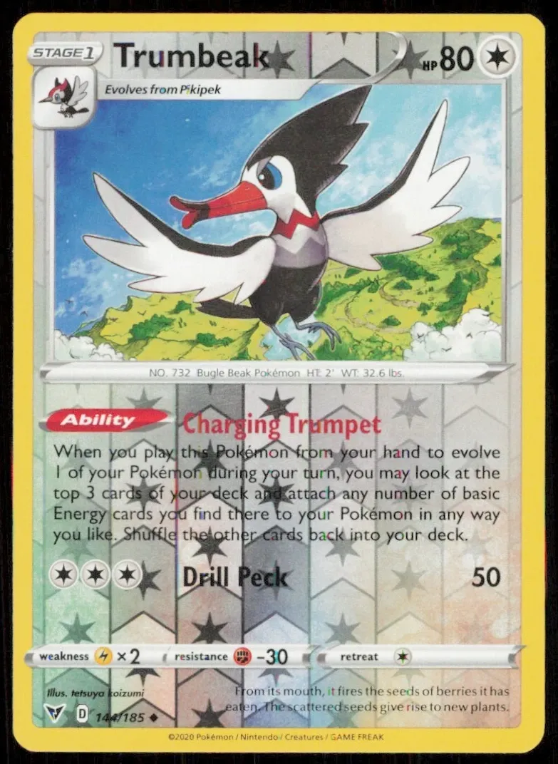 Trumbeak 2020 Pokemon Vivid Voltage Reverse Foil