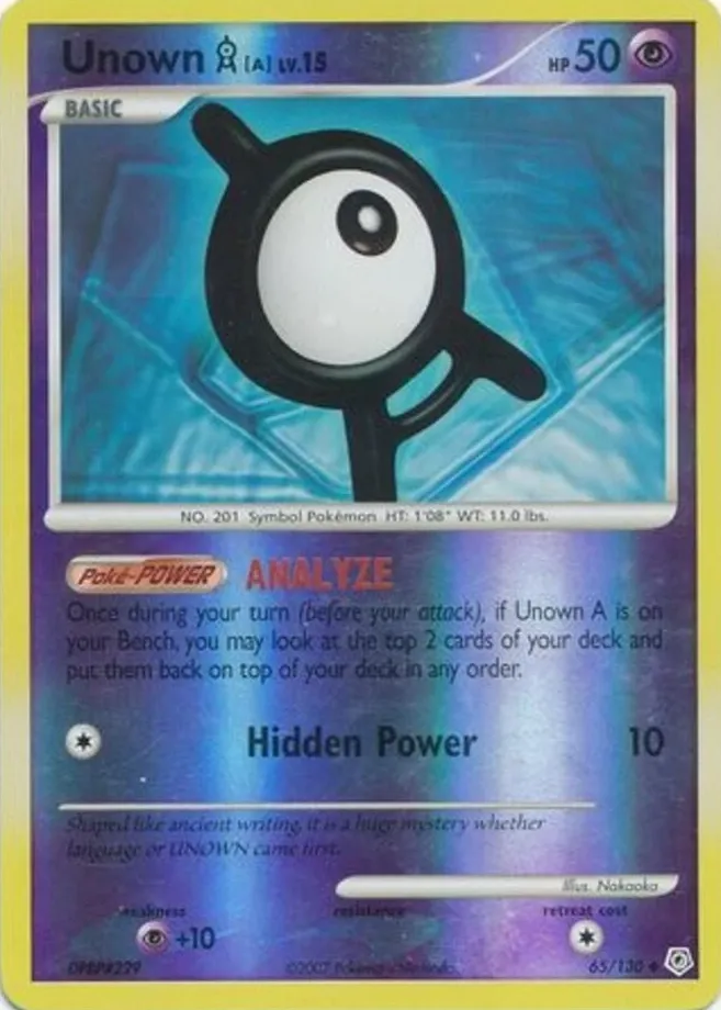 2007 Unown A [Reverse Holo] #65