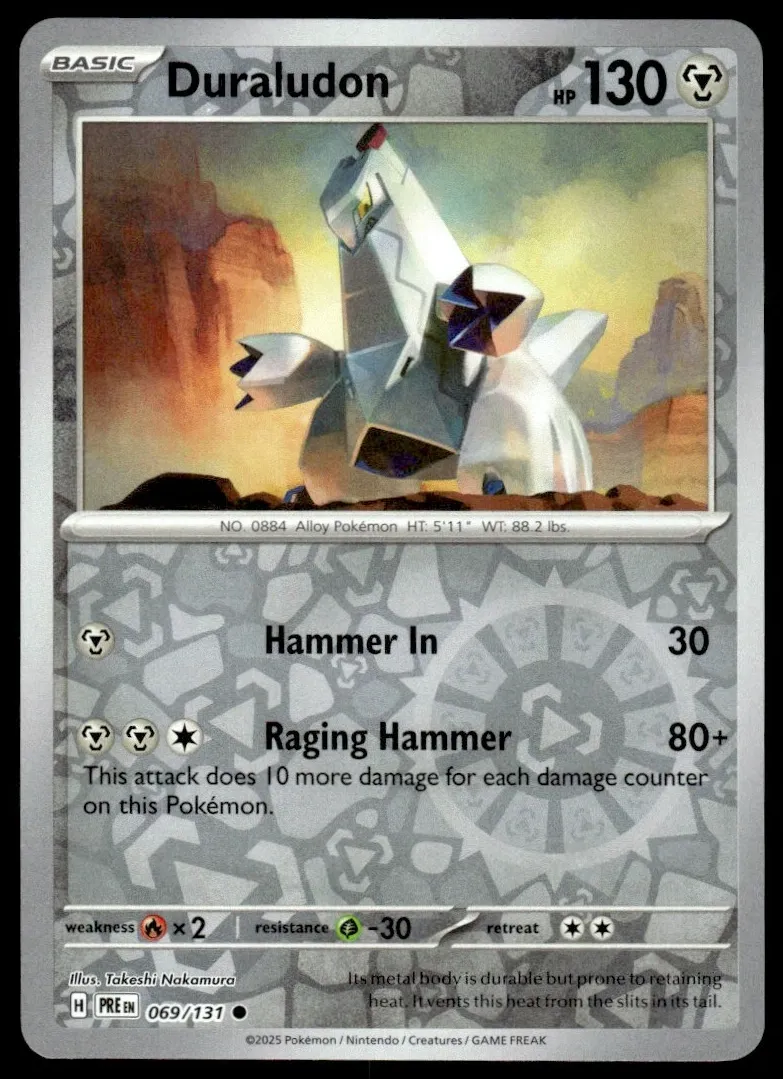 Duraludon 2025 Pokemon Scarlet & Violet Prismatic Evolutions Reverse Holo