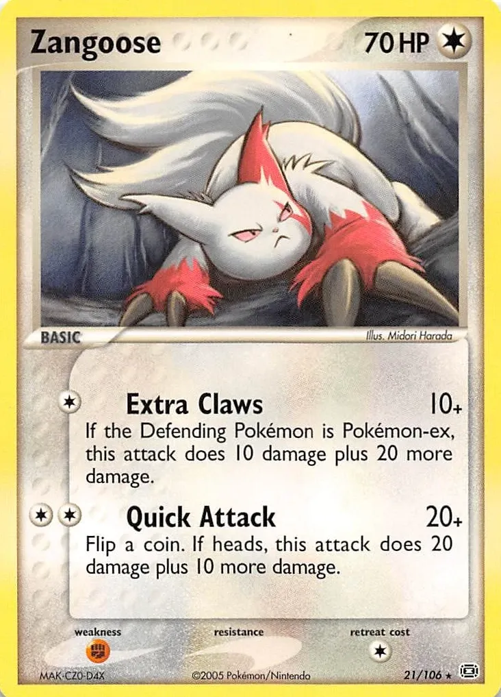 Zangoose 2005 Pokemon EX Emerald