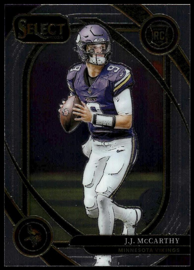 2024 Panini Select J.J. McCarthy [Black Green Prizm Shock] #246 card