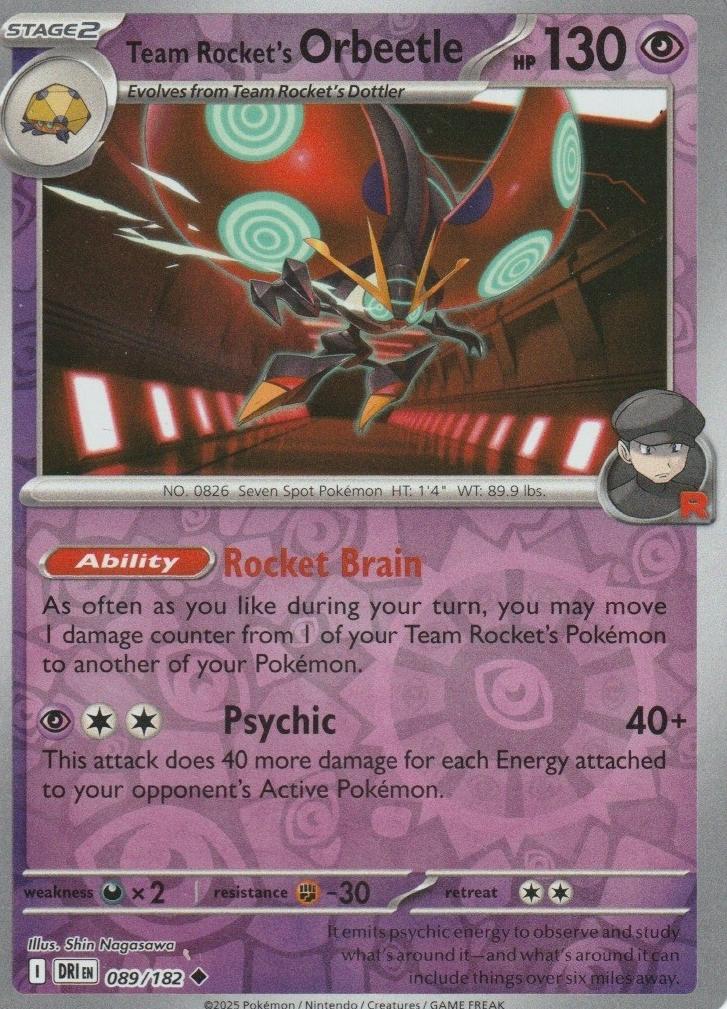 Team Rocket's Orbeetle 2025 Pokemon Scarlet & Violet Destined Rivals Reverse Holo