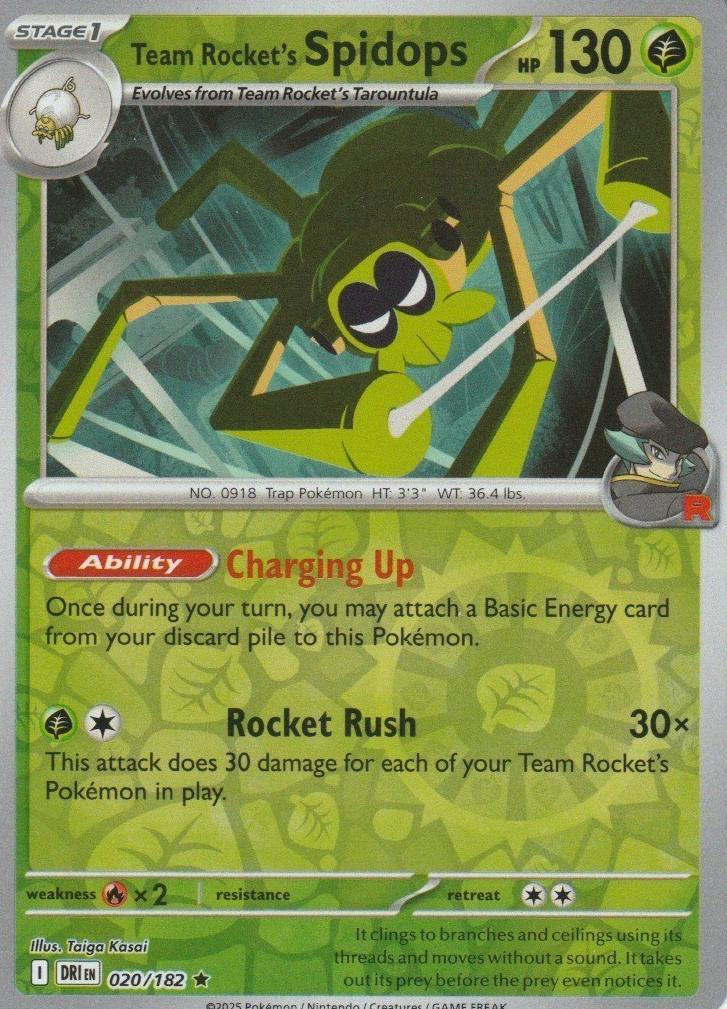 Team Rocket's Spidops 2025 Pokemon Scarlet & Violet Destined Rivals Reverse Holo