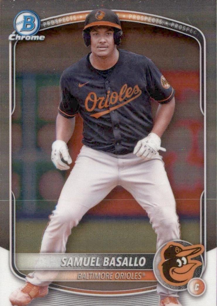 Samuel Basallo 2025 Bowman Chrome Prospects card