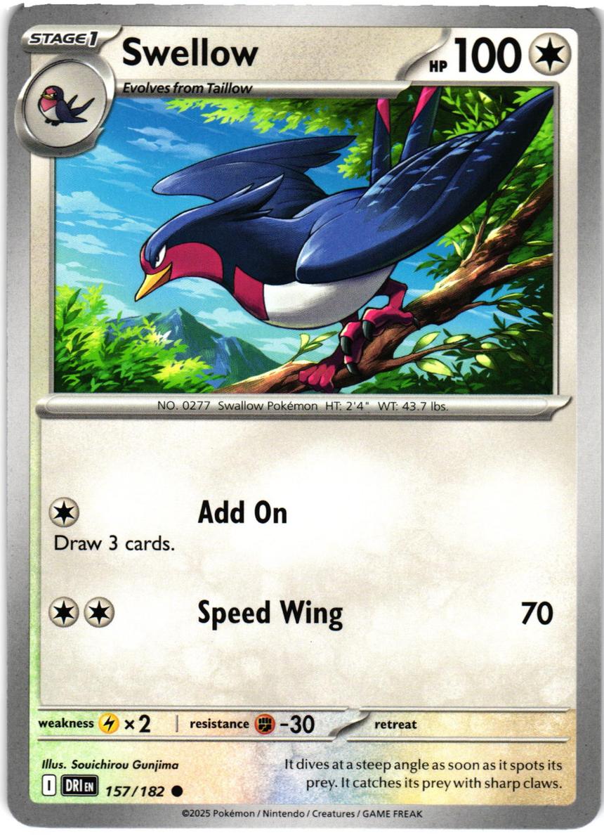 Swellow 2025 Pokemon Scarlet & Violet Destined Rivals