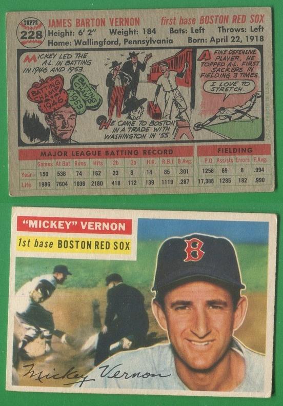 1956 Topps Mickey Vernon #228 card