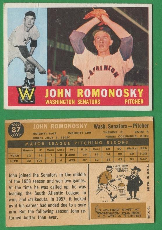 1960 John Romonosky #87