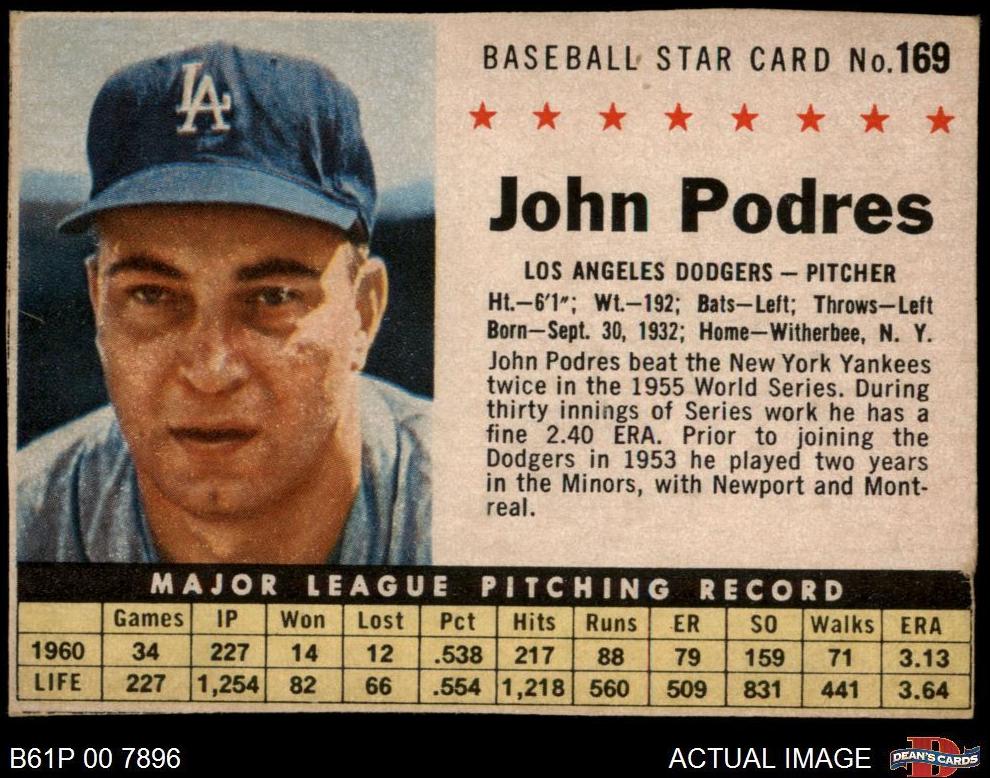 1961 Johnny Podres [Hand Cut] #169