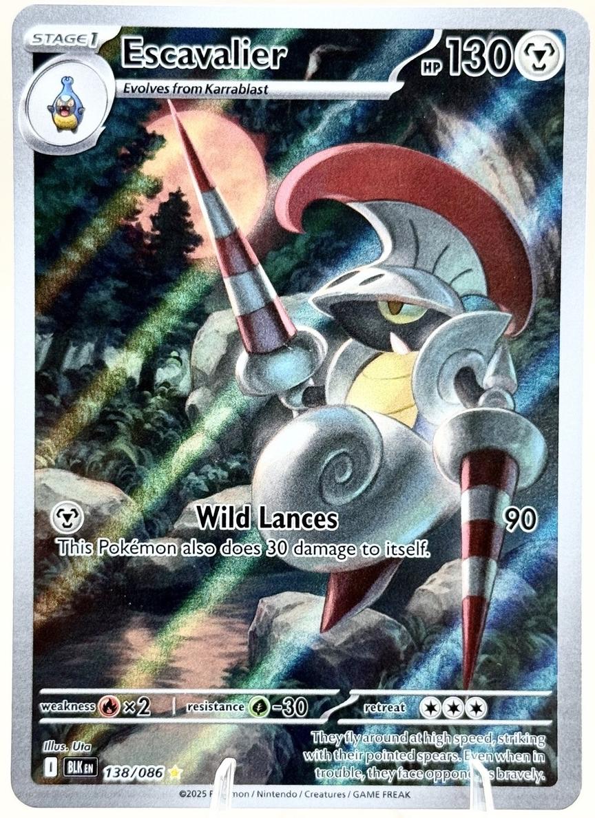 2025 Pokemon Black Bolt Illustration Rare #138 Escavalier front