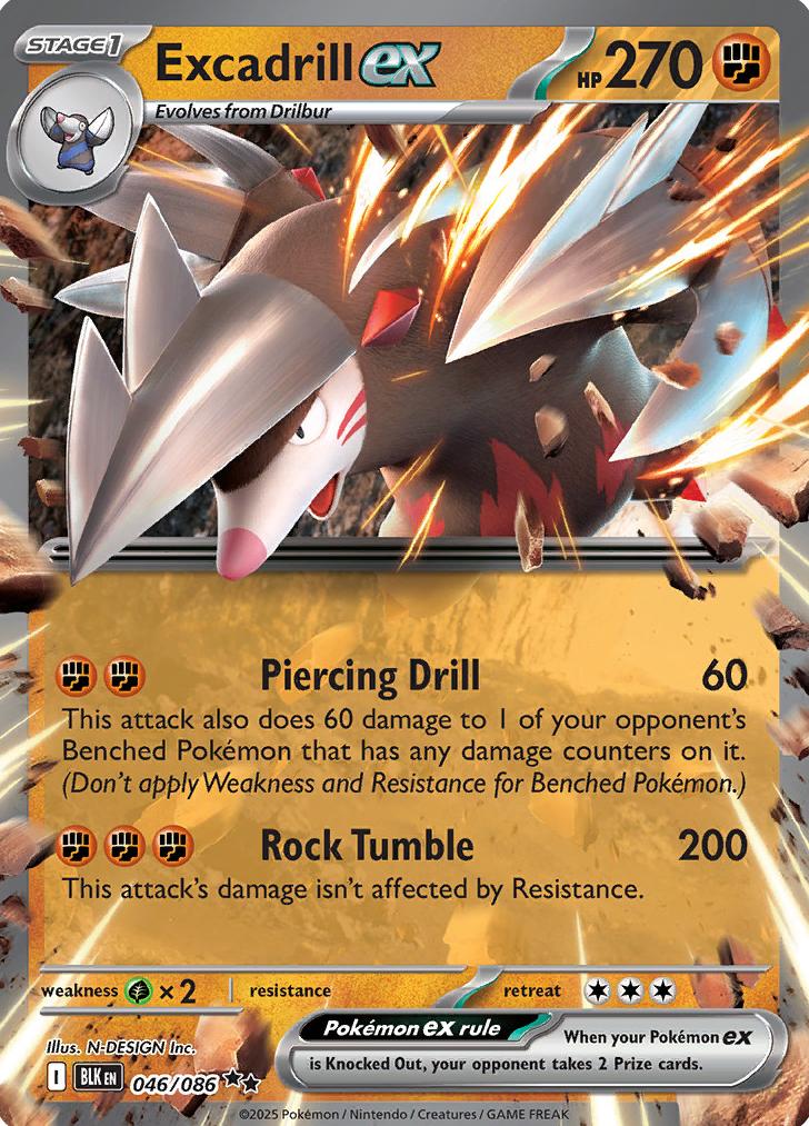 Excadrill EX 2025 Pokemon Scarlet & Violet Black Bolt