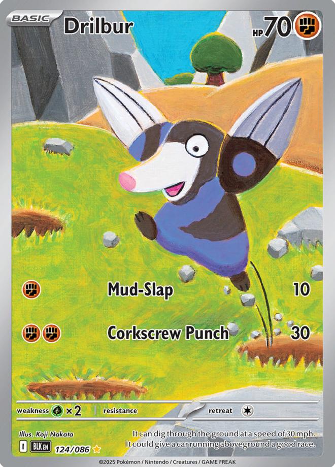2025 Pokemon Black #124 Drilbur front