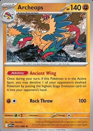 Archeops 2025 Pokemon Scarlet & Violet White Flare