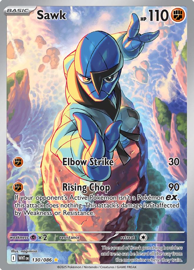 2025 Pokemon White Flare Full Art #130 Sawk front