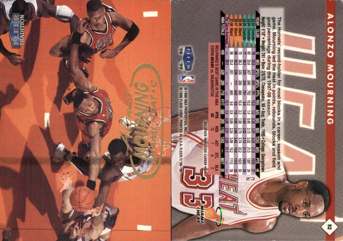 1998 Alonzo Mourning #92