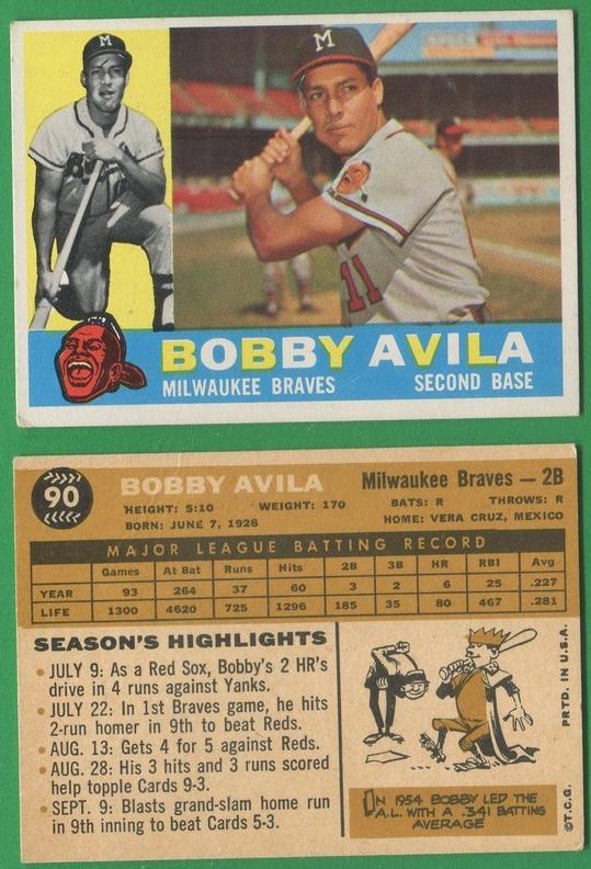 1960 Topps Bobby Avila #90 card