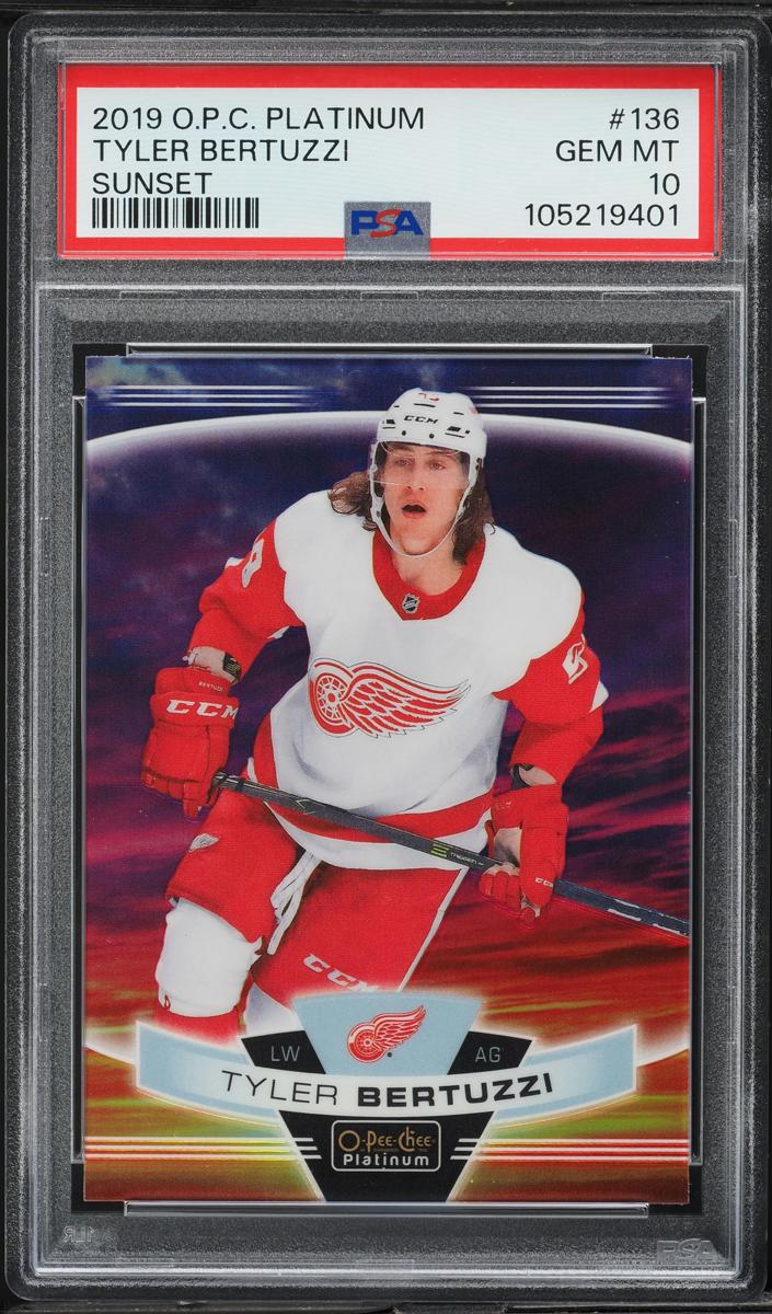 2019 O-Pee-Chee Platinum Tyler Bertuzzi [Seismic Gold] #136 card