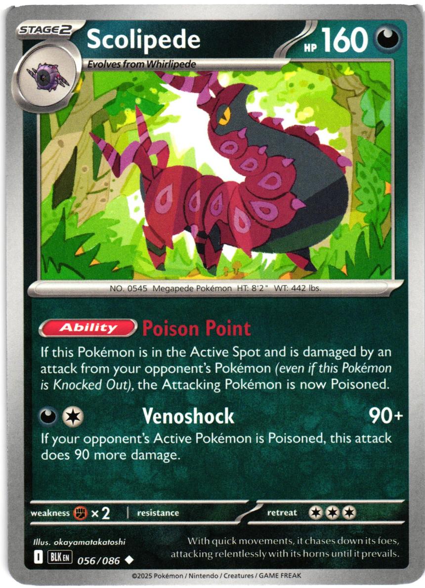 Scolipede 2025 Pokemon Scarlet & Violet Black Bolt