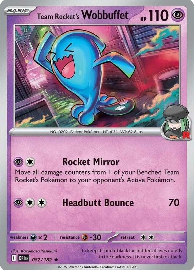 Team Rocket's Wobbuffet 2025 Pokemon Scarlet & Violet Destined Rivals