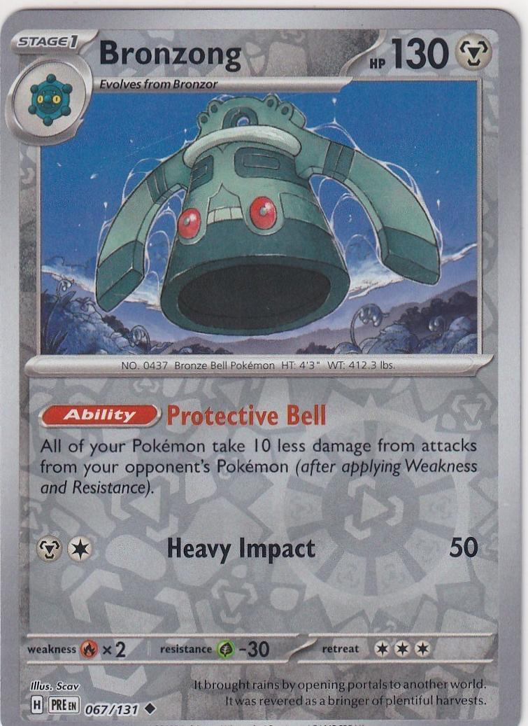 Bronzong 2025 Pokemon Scarlet & Violet Prismatic Evolutions Reverse Holo