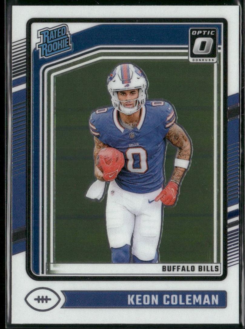 2024 Panini Donruss Optic Keon Coleman [Blue Glitter] #263 card