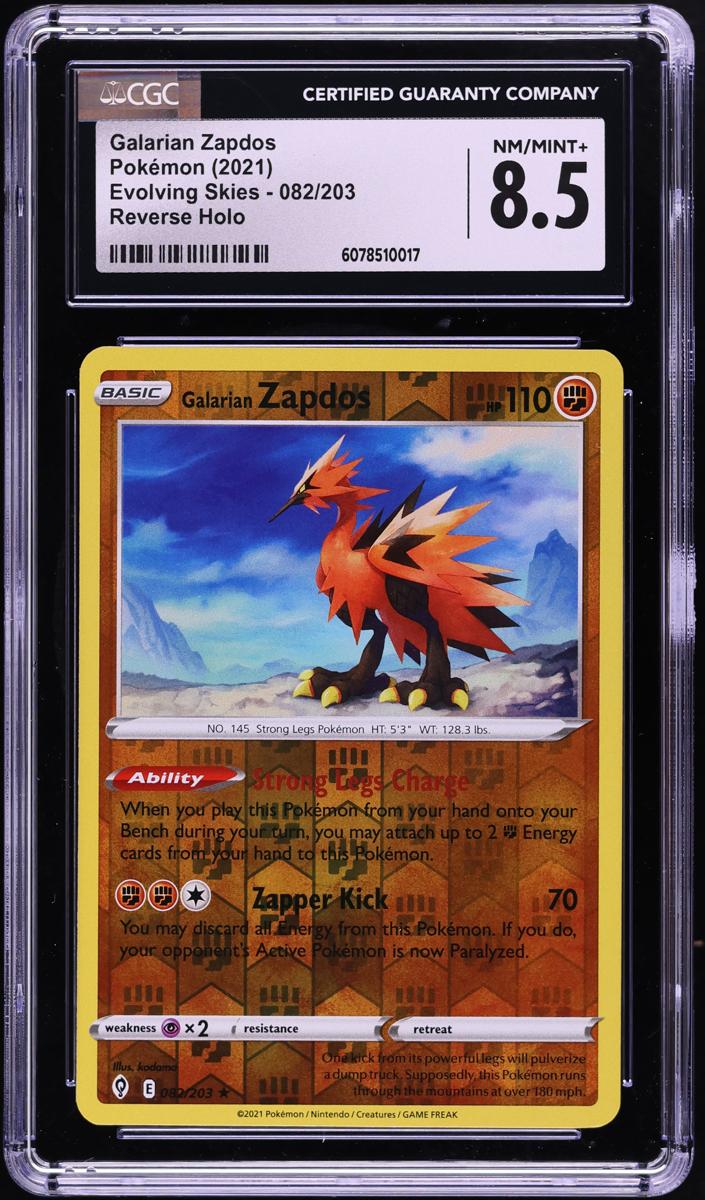 Galarian Zapdos 2021 Pokemon Evolving Skies Reverse Foil