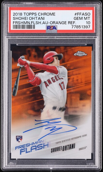 2018 Topps Chrome Baseball Orange Refractor Shohei Ohtani #FFA-SO PSA 10