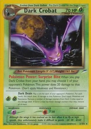 Dark Crobat Holo 2002 Pokemon Neo Destiny