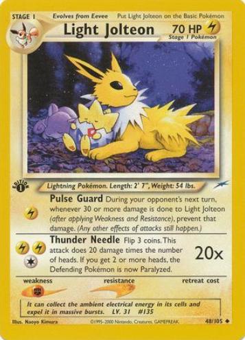 2002 Pokemon Neo Destiny 1ST EDITION #48 Light Jolteon front