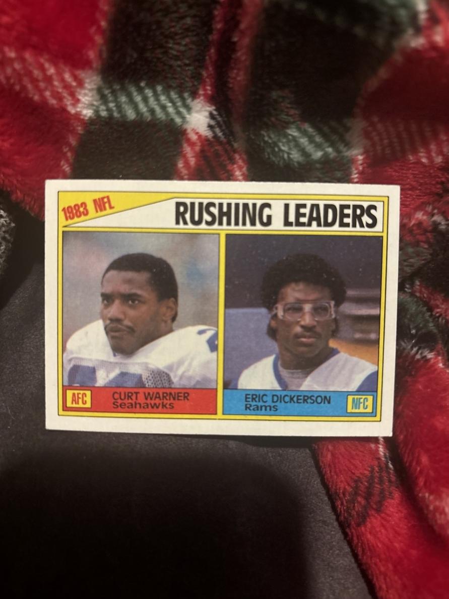 Curt Warner / Eric Dickerson 1984 Topps League Leaders Football